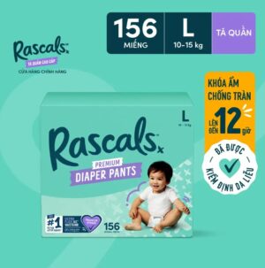 Tã quần Rascals, size L (10-15Kg) (52 miếng/bịch x 3 bịch