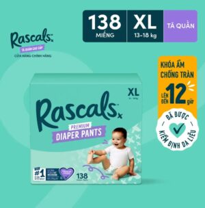Tã quần Rascals, size XL (13-18Kg) (46 miếng/bịch x 3 bịch