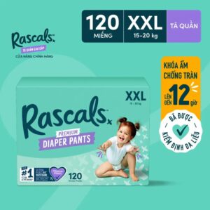 Tã quần Rascals, size XXXL (17Kg+) (40 miếng/bịch x 3 bịch