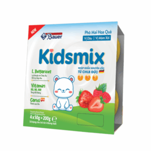 Phô Mai hoa quả Kids Mix Vị Dâu Mâm Xôi (4*50g)