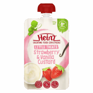 Hỗn hợp nghiền dành cho trẻ từ 8 tháng tuổi trở lên : Custard Dâu và Vani